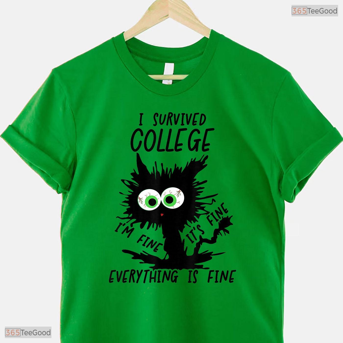 Hilarious College Grad 2026 I Survived College University Graduation T-Shirt