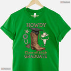 Country Howdy Class Of 2026 Graduate Western Cowboy Boot Graduation Party T-Shirt
