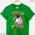 Magical Cute Unicorn Kindergarten Graduation First Grade Ready Girls Party T-Shirt