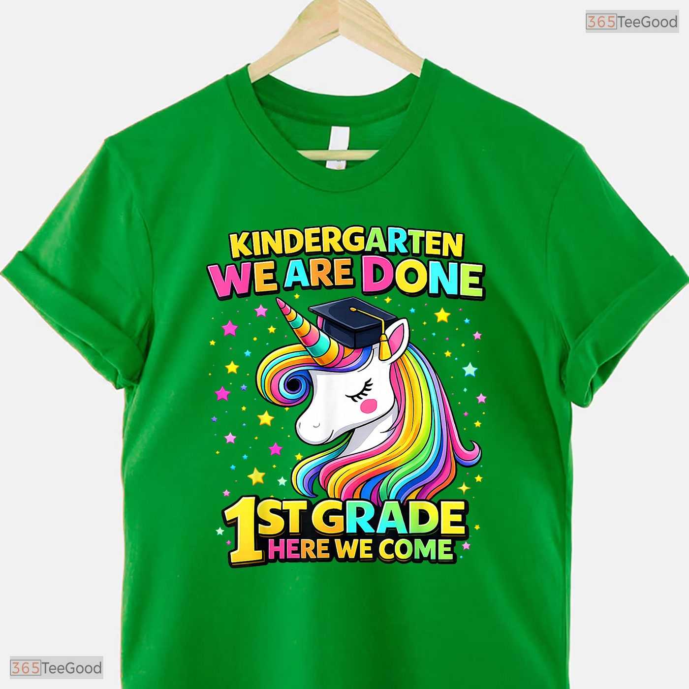 Magical Cute Unicorn Kindergarten Graduation First Grade Ready Girls Party T-Shirt