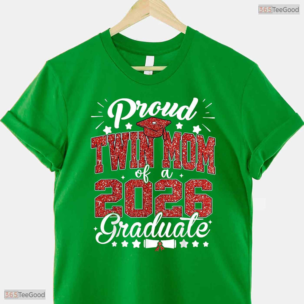 Awesome Proud Twin Mom Of A Class Of 2026 Graduate Senior Grad Family Party T-Shirt