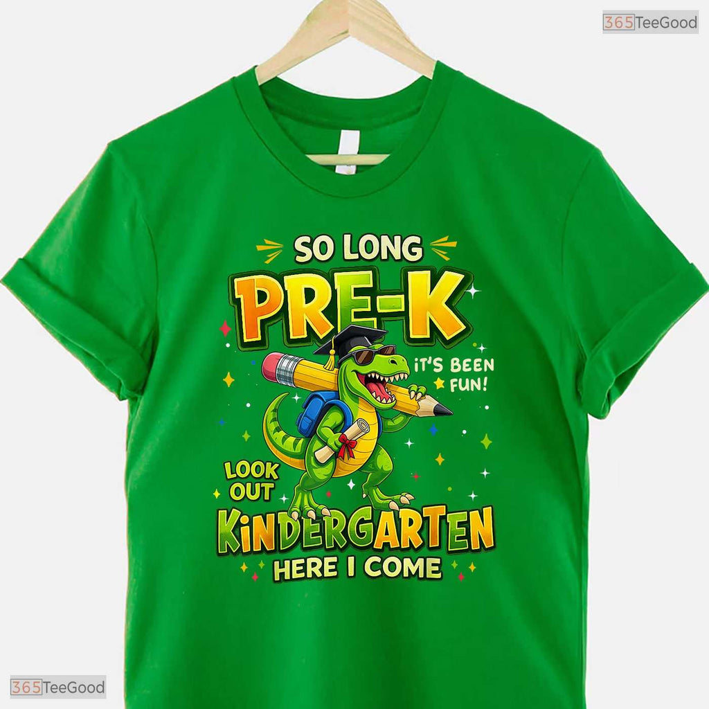 Fun Preschool Graduation Dinosaur Boys Pre-K Graduate Early Education Party T-Shirt