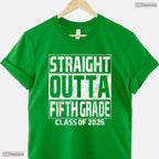 Cool Straight Outta Fifth Grade Graduation Class 2026 5th Grade Party T-Shirt