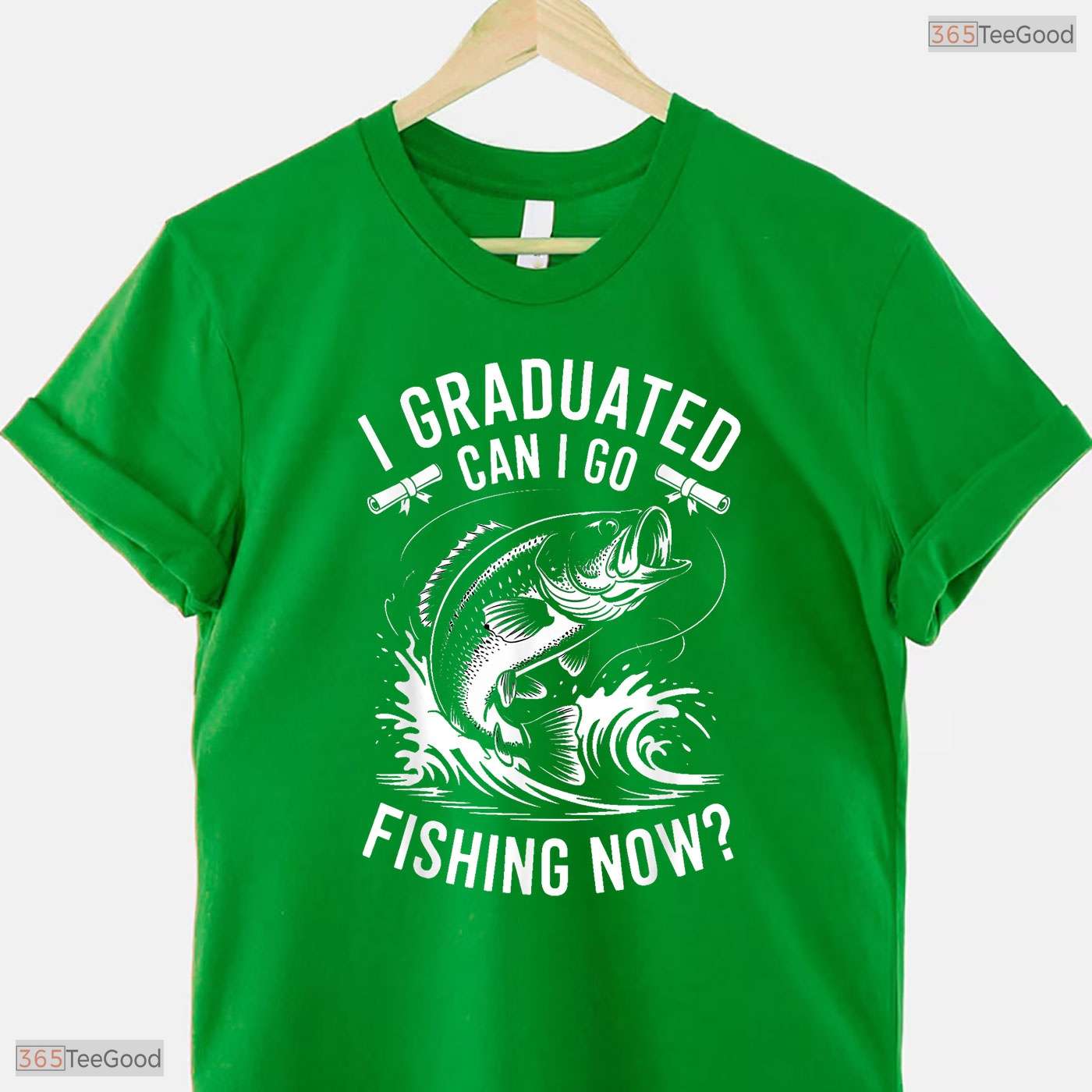Humorous Graduated Can I Go Fishing Now Funny Graduation Fishing Outdoor Hobby T-Shirt