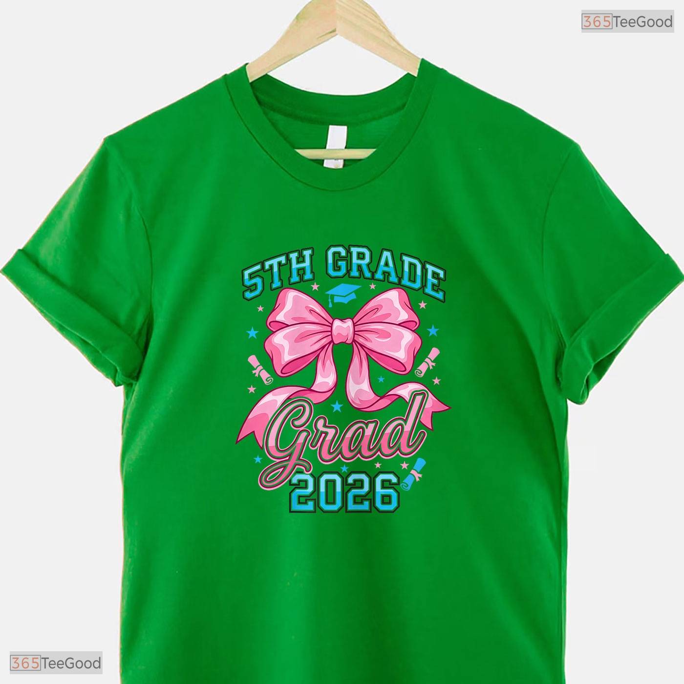 Cute Pink Coquette Bow 5th Grade Graduation 2026 Elementary School Girls T-Shirt