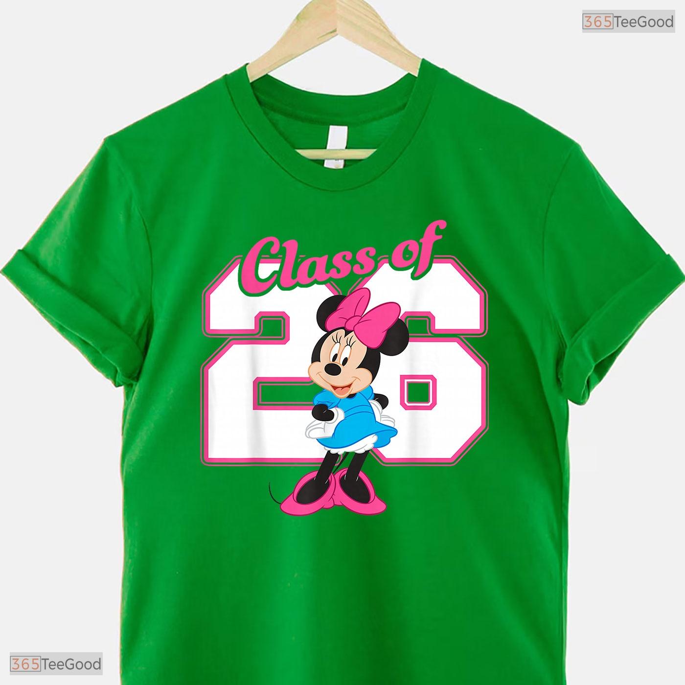 Cute Mouse Bow Ears Class Of 2026 Graduate High School Senior Graduation T-Shirt