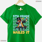 Dabbing Boy 5th Grade Nailed It Class Of 2025 Elementary Graduation T-Shirt