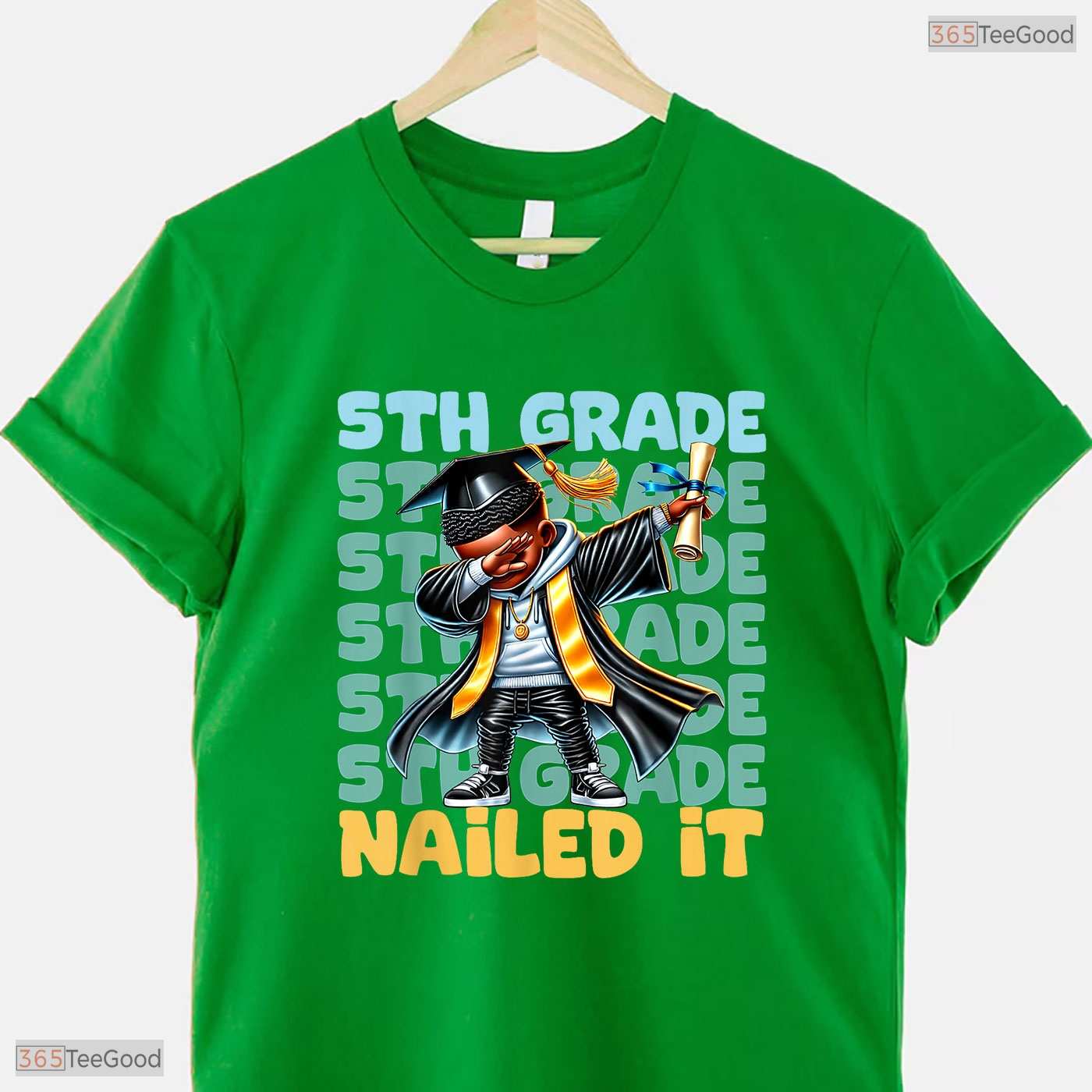 Dabbing Boy 5th Grade Nailed It Class Of 2025 Elementary Graduation T-Shirt