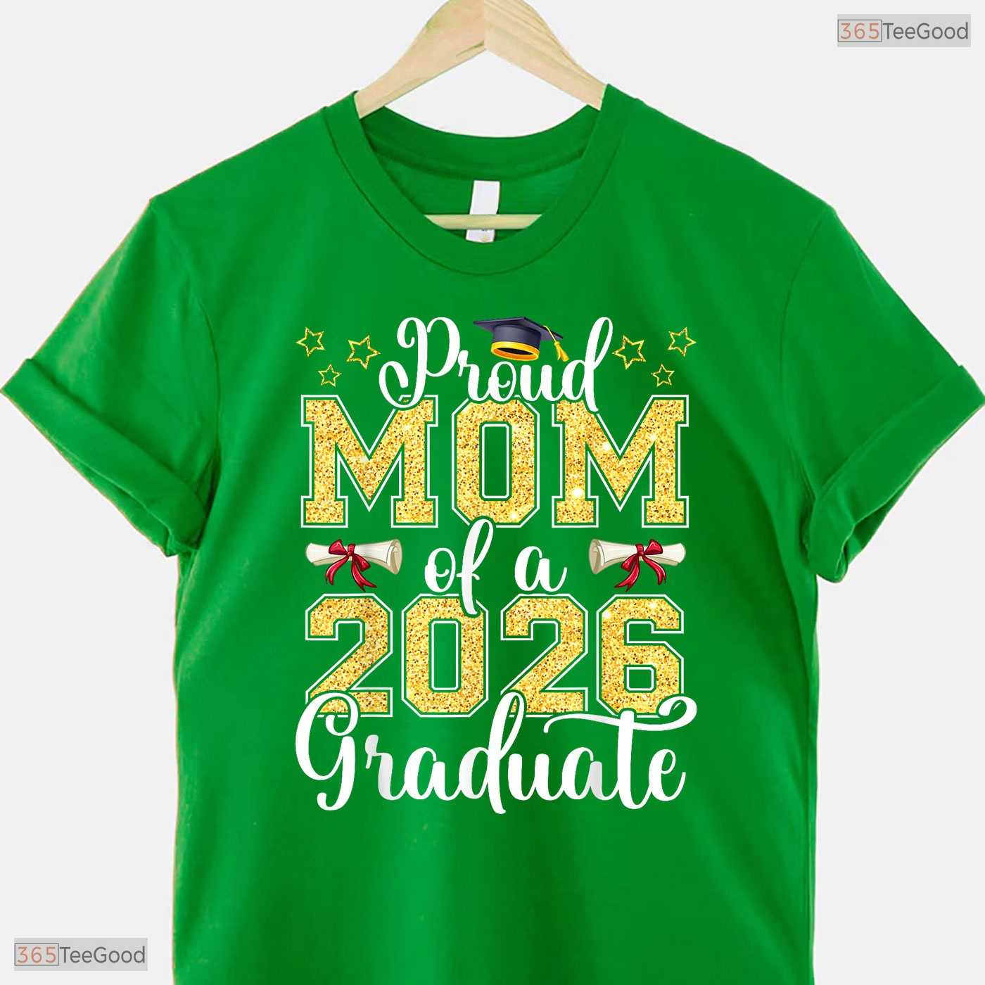 Proud Mother Of A 2026 Graduate Matching Family High School Ceremony T-Shirt