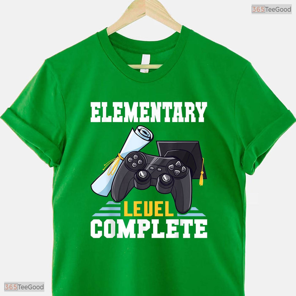 Elementary Level Complete Class Of 2025 Retro Gamer Kids Graduation T-Shirt