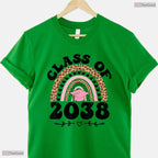 Class Of 2038 Grow With Me Rainbow Back To School Kindergarten Graduation Shirt