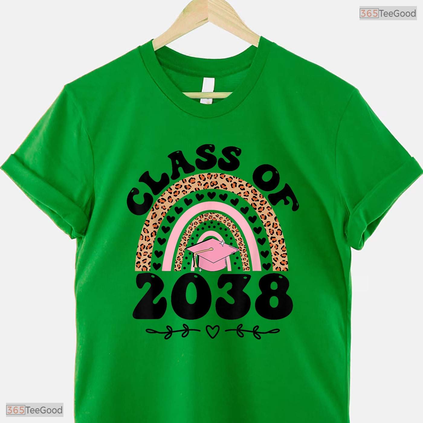 Class Of 2038 Grow With Me Rainbow Back To School Kindergarten Graduation Shirt