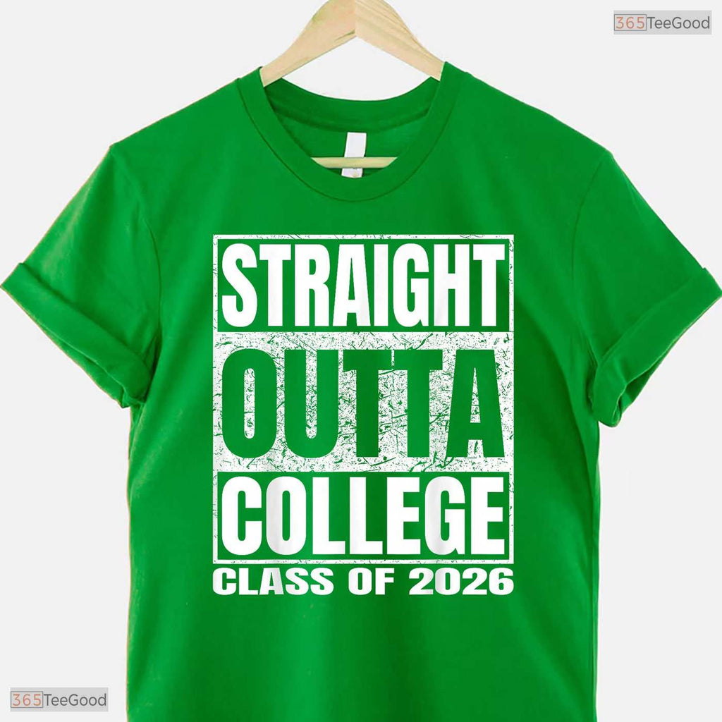 Retro Straight Outta College Funny Graduation Class 2026 University T-Shirt