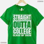 Retro Straight Outta College Funny Graduation Class 2026 University T-Shirt