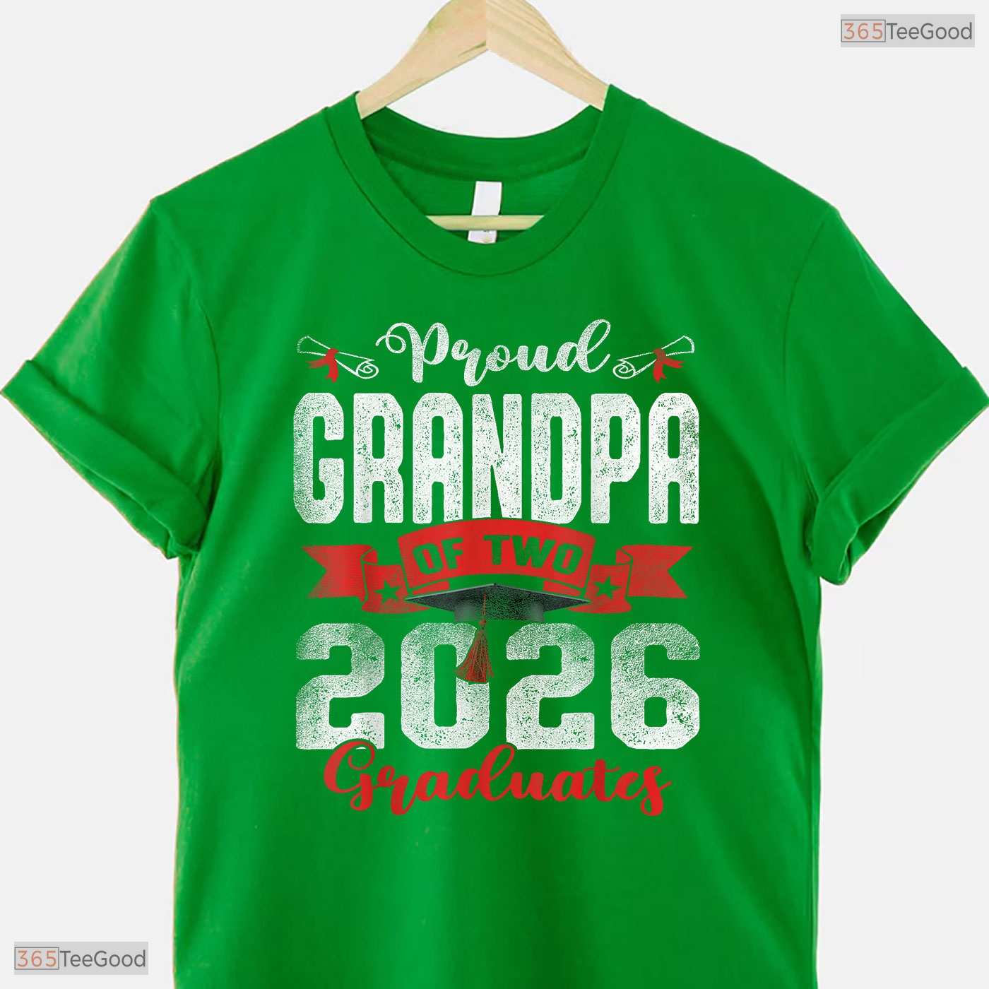 Proud Grandpa Of Two 2026 Graduates Twins High School Graduation Party T-Shirt
