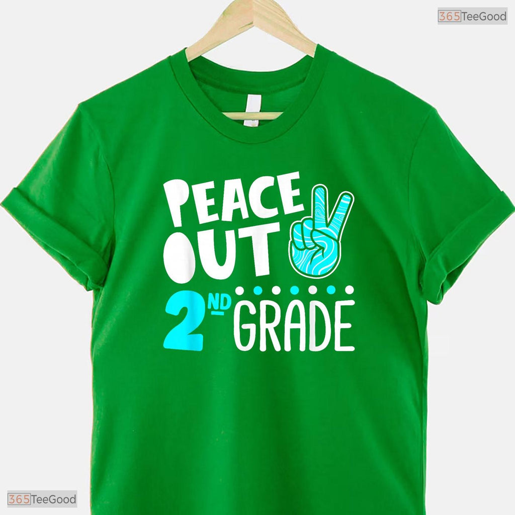 Peace Out 2nd Grade Graduation Funny Last Day Of School 2026 Kids Party Shirt