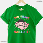 Cute Axolotl 3rd Grade Nailed It Elementary School Boys Girls Graduation Shirt