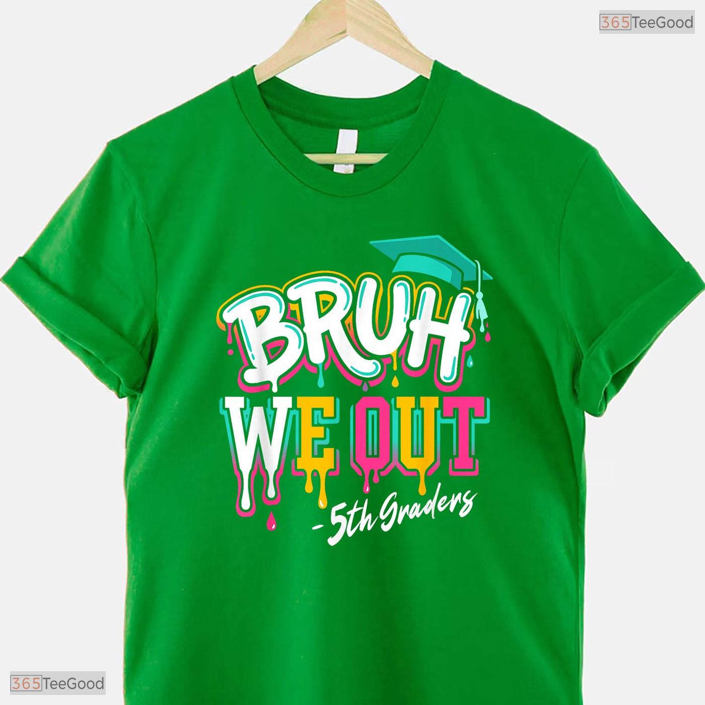 Bruh We Out 5th Grade Graduation Drip Lettering Cool Elementary Kids T-Shirt