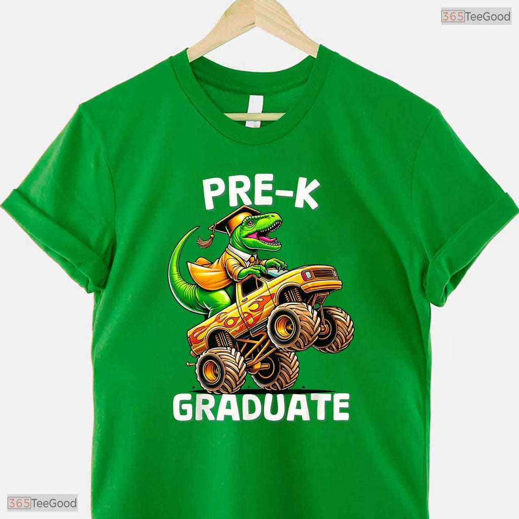 Pre-K Graduation Monster Truck Dinosaur Boys Kids Moving Up Ceremony Shirt