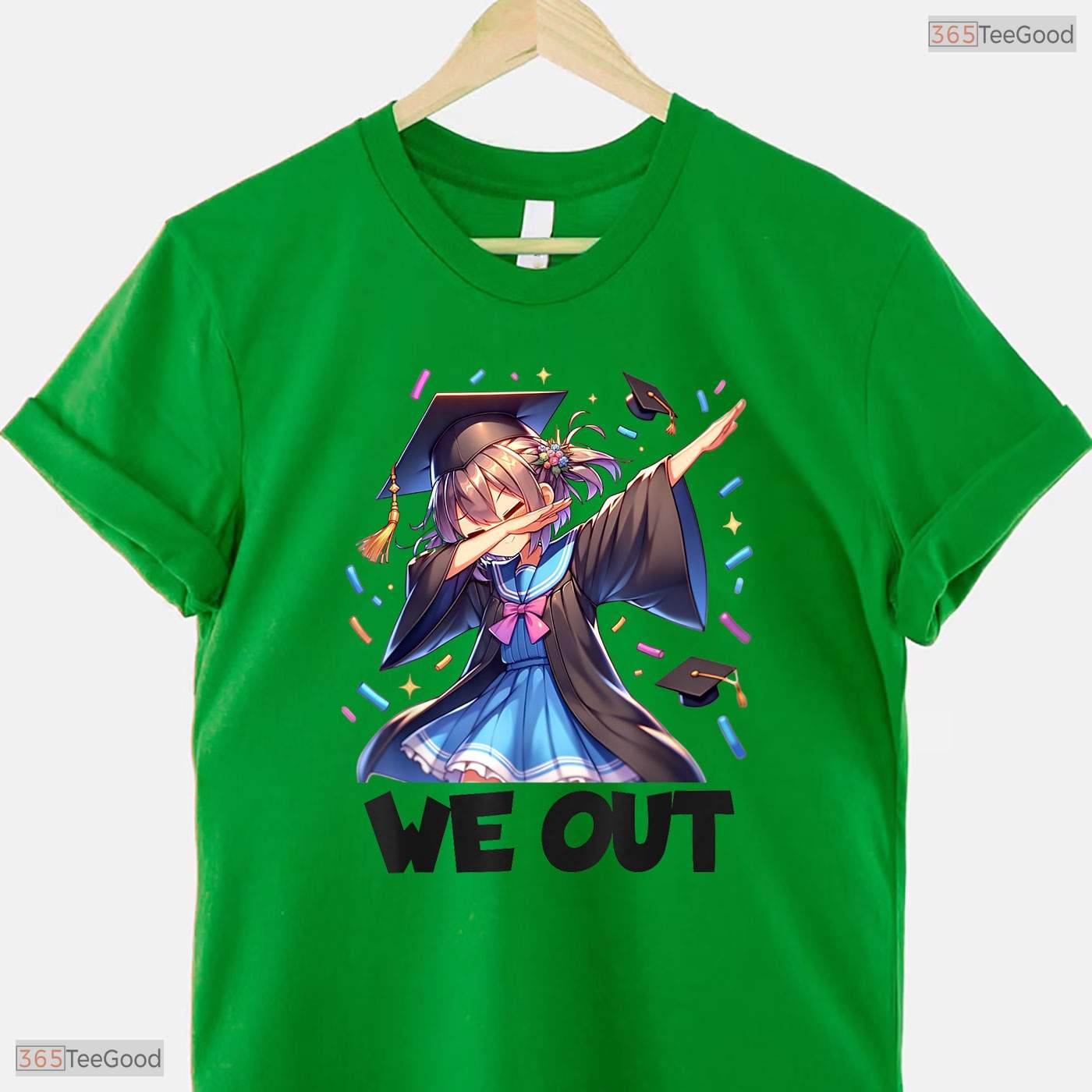 We Out Dabbing Anime Girl Graduate Funny High School Graduation Party Shirt