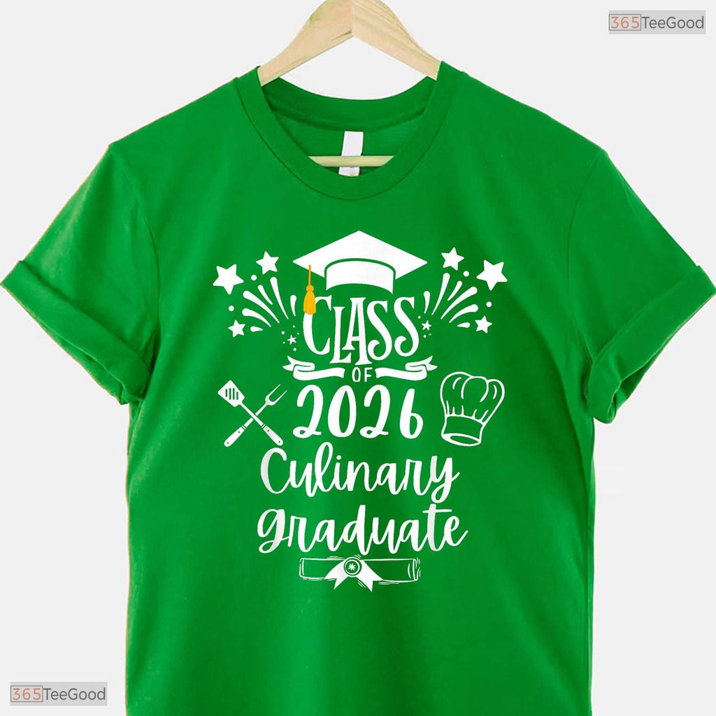 Class Of 2026 Culinary Arts Graduate Funny Food Cuisine Chef Graduation T-Shirt