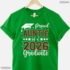 Proud Auntie Of A 2026 Graduate High School Senior Family Celebration T-Shirt