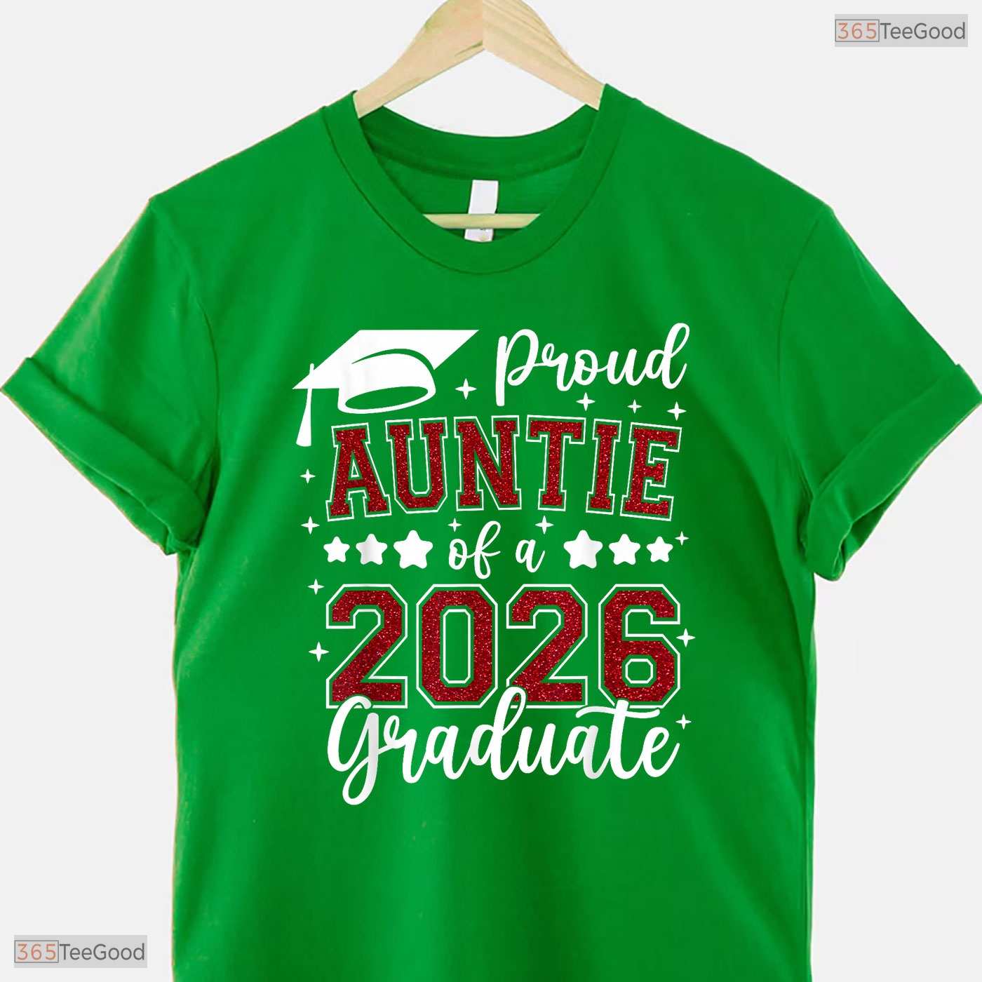 Proud Auntie Of A 2026 Graduate High School Senior Family Celebration T-Shirt