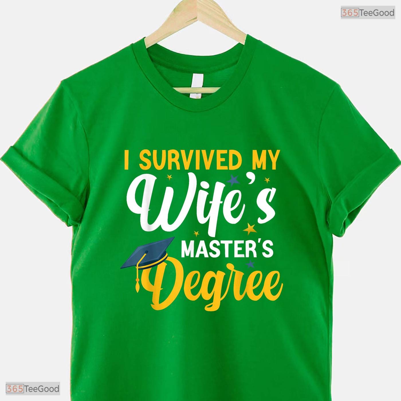 I Survived My Wifes Masters Degree Funny Husband College Graduation Party Shirt