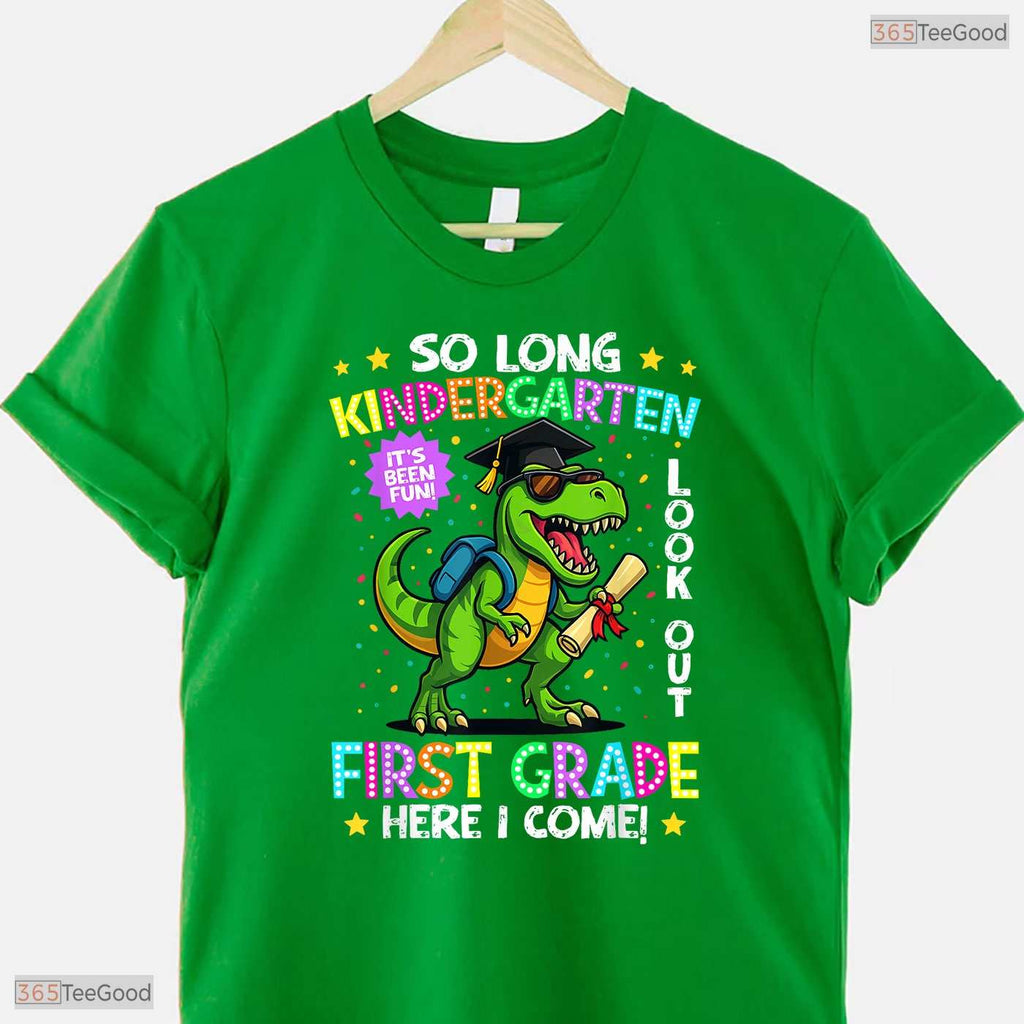 Cute So Long Kindergarten Graduation Class 2026 Dinosaur Kids Boy Celebration Shirt