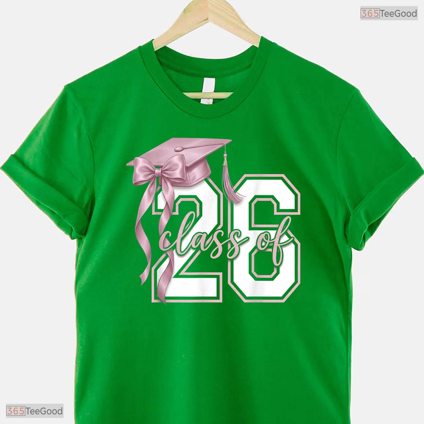 Minimalist Coquette Bow Class Of 2026 Senior Year Graduation Celebration T-Shirt