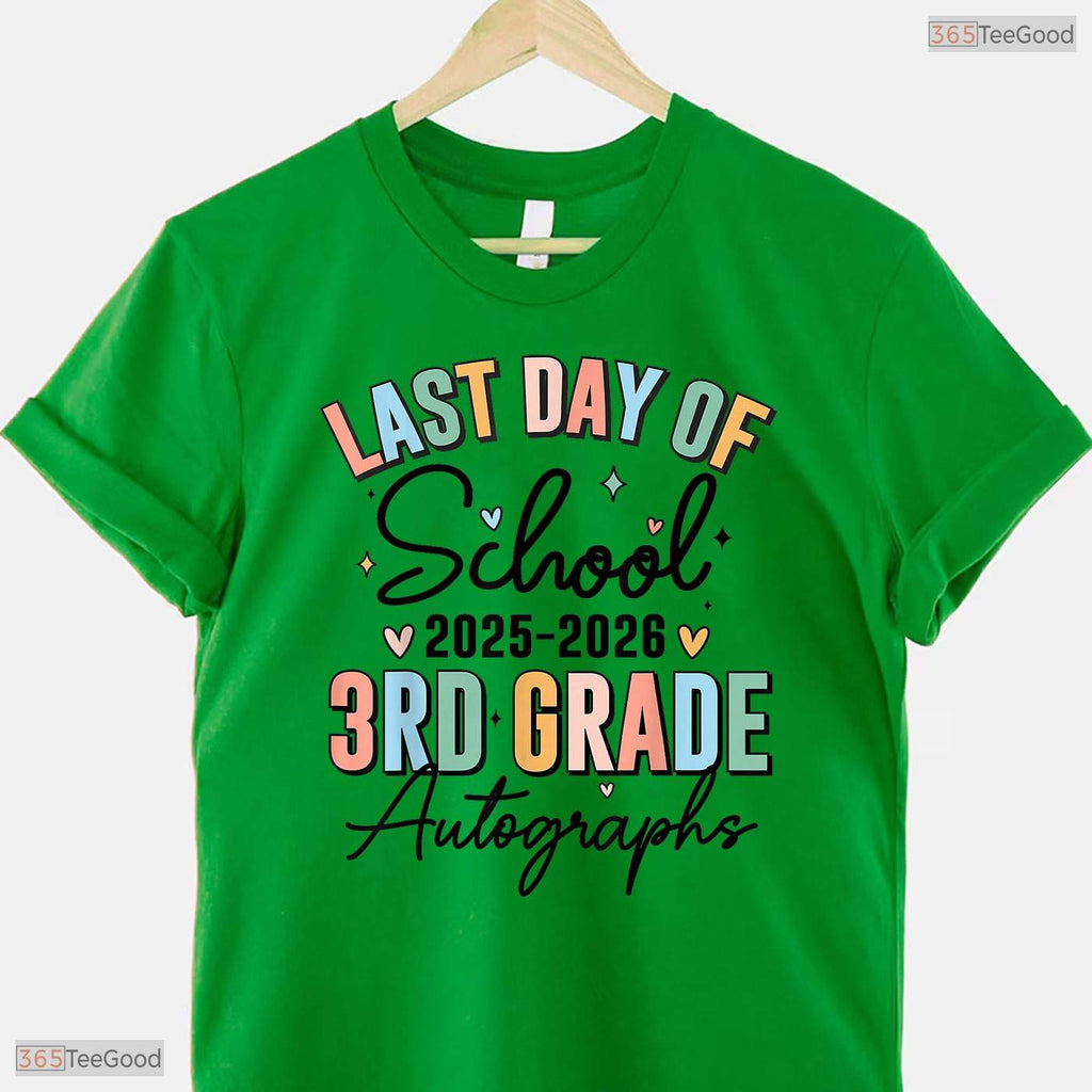 Last Day Of School Autograph 3rd Grade Graduation Memory Keepsake T-Shirt