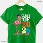Seniormingo Funny Flamingo Class Of 2026 Senior Tropical Graduation T-Shirt