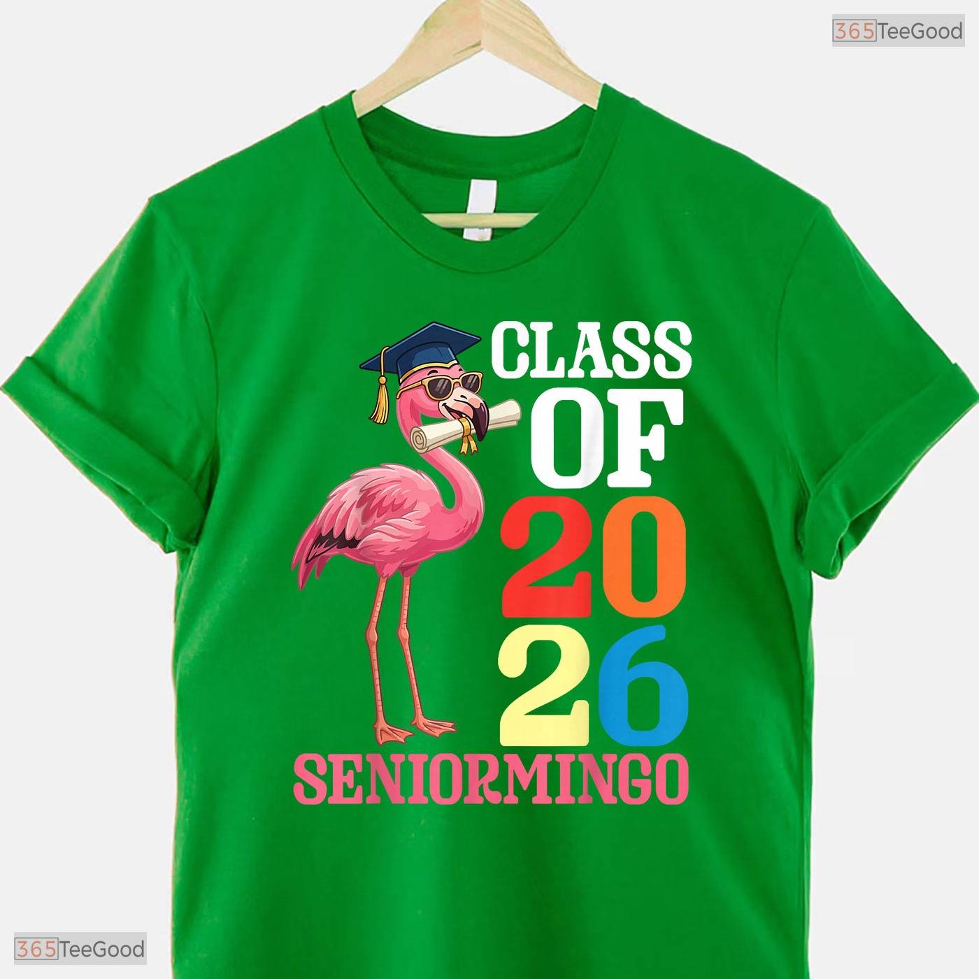 Seniormingo Funny Flamingo Class Of 2026 Senior Tropical Graduation T-Shirt