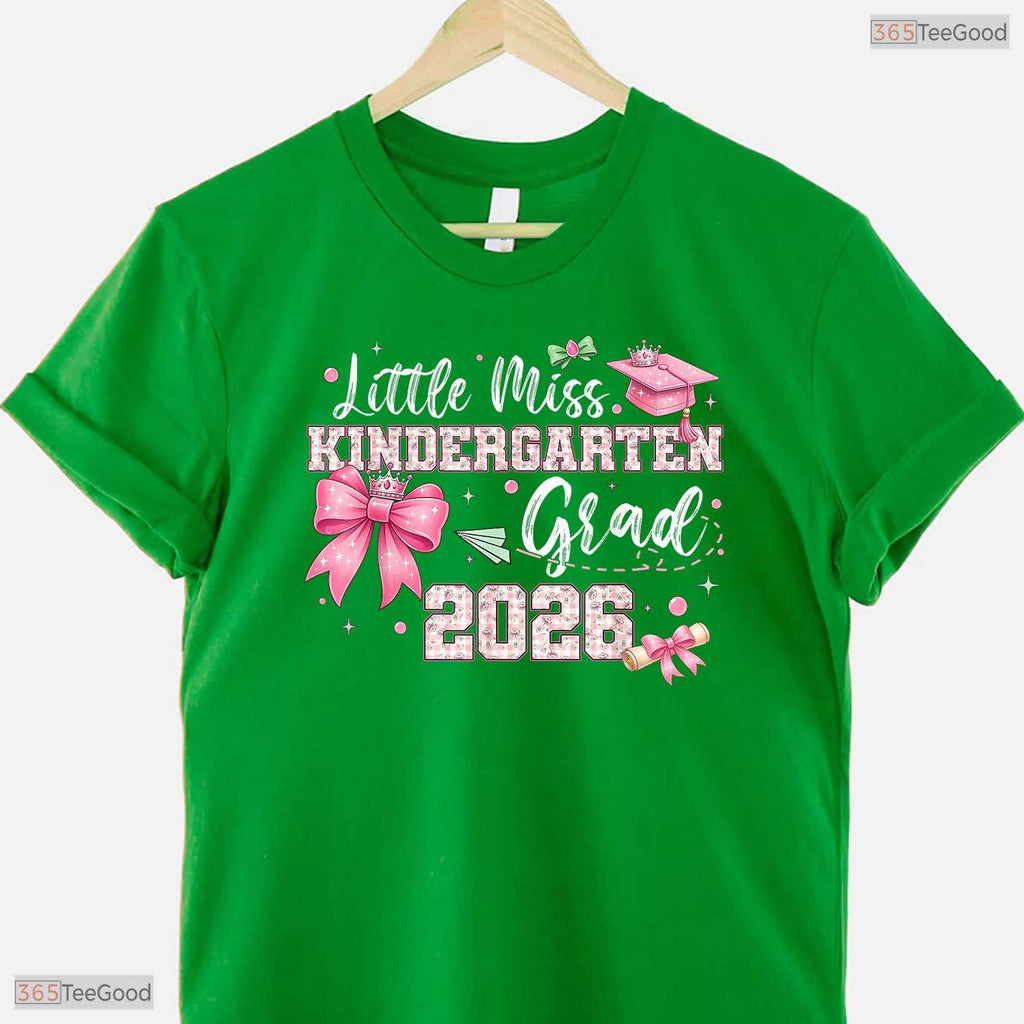 Adorable Little Miss Kindergarten Grad 2026 Girls Kids Graduation Ceremony T-Shirt