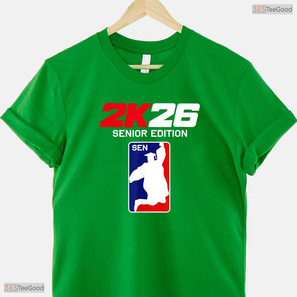 Class Of 2026 Senior Year Gamer Style Basketball Athlete Graduation T-Shirt