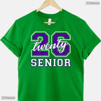 Senior Class Of 2026 Graduation Purple Letters On Back High School Party Shirt
