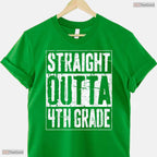 Straight Out Of 4th Grade Fourth Grade Graduation Youth Moving Up T-Shirt