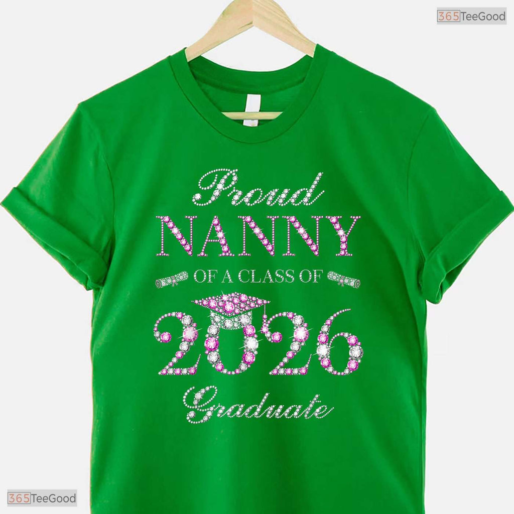 Proud Nanny Of A Class Of 2026 Graduate High School Commemorative T-Shirt