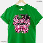 Cute Pink Bow Class Of 2026 Graduation Apparel For High School Girls Shirt