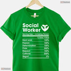 Social Worker Nutrition Facts Funny MSW Degree College Graduation T-Shirt