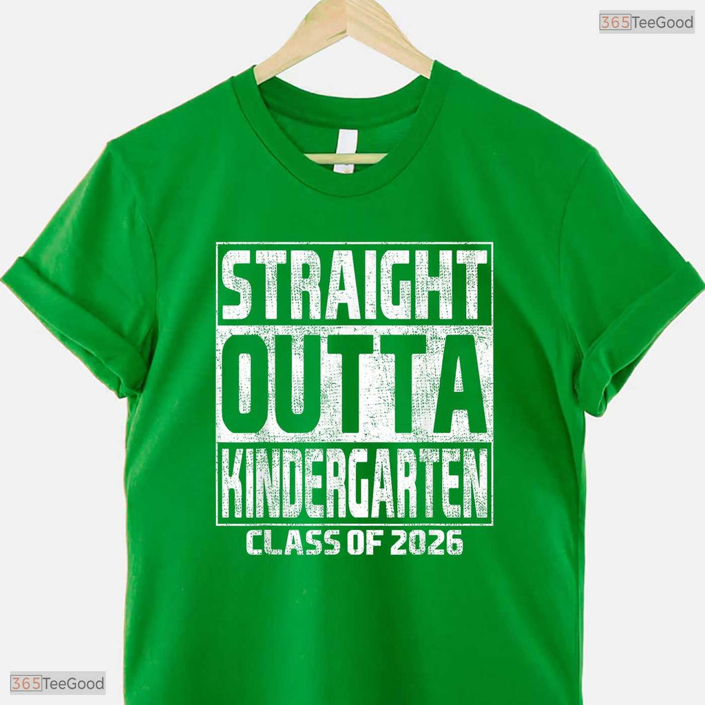 Straight Out Of Kindergarten Graduation Class Of 2026 Moving Up Youth Kids Shirt