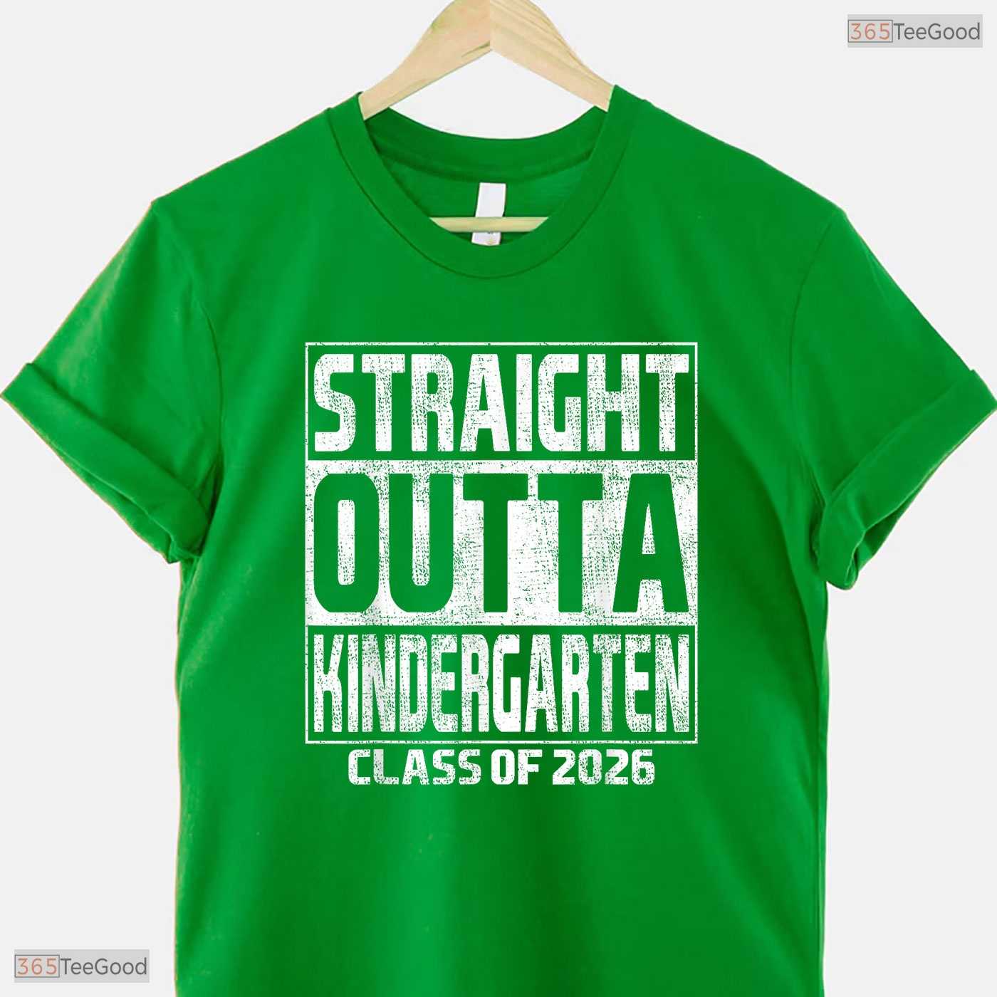 Straight Out Of Kindergarten Graduation Class Of 2026 Moving Up Youth Kids Shirt