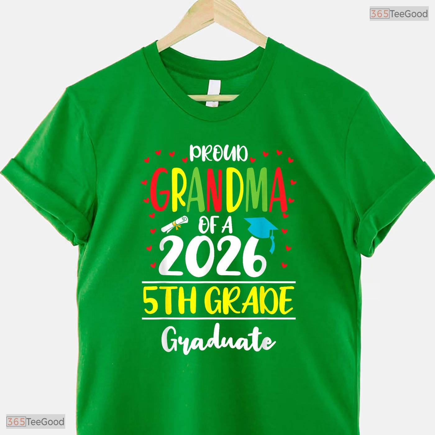 Funny Proud Grandma Of A Class Of 2026 5th Grade Graduate Elementary Ceremony Shirt