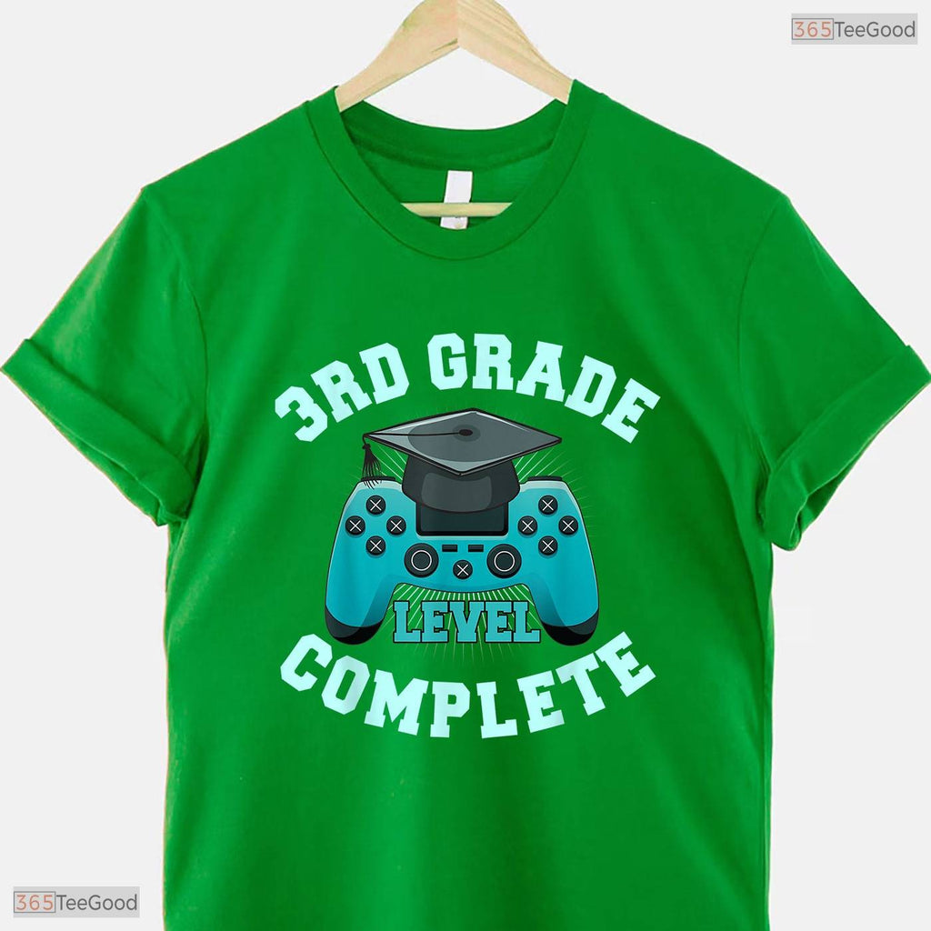 3rd Grade Level Complete Funny Video Gamer Boys Elementary Graduation T-Shirt