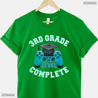 3rd Grade Level Complete Funny Video Gamer Boys Elementary Graduation T-Shirt