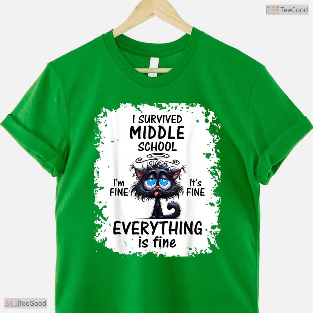 Funny I Survived Middle School Graduation Class Of 2026 Student Commemorative T-Shirt