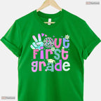 Peace Out First Grade Leopard Print Last Day Of 1st Grade Moving Up Ceremony T-Shirt