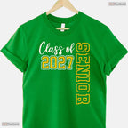 Class Of 2027 Senior High School Graduation Black And Gold Celebration Party T-Shirt