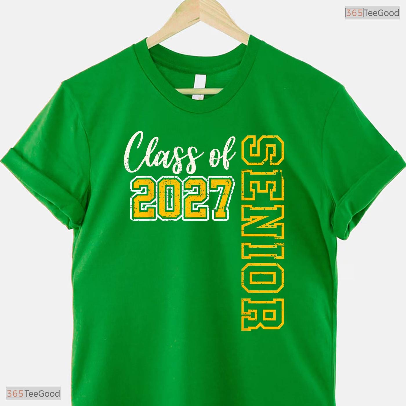 Class Of 2027 Senior High School Graduation Black And Gold Celebration Party T-Shirt