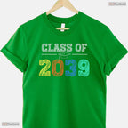 Class Of 2039 Grow With Me First Day Of School Milestone Youth Graduation Party Shirt